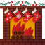 fireplace, christmas, warm, socks, decoration 