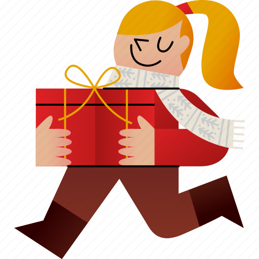 Gifts, and, kid, box, christmas, girl icon - Download on Iconfinder