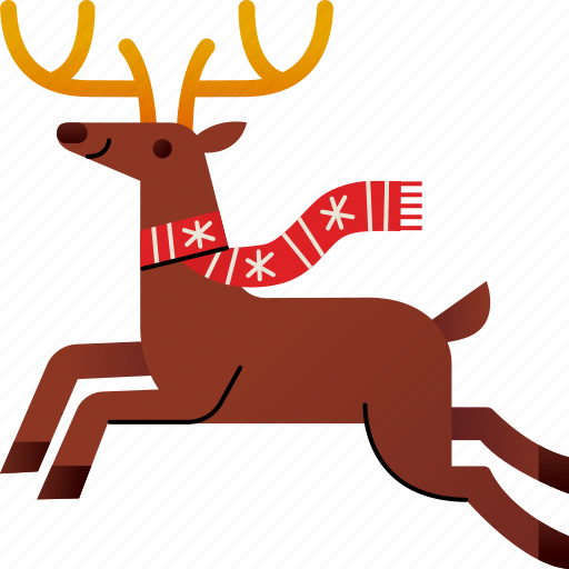 Reindeer, deer, christmas, scarf, winter icon - Download on Iconfinder