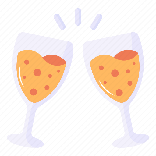 Drink toast, cheers, wine glasses, alcohol, party drink icon - Download on Iconfinder