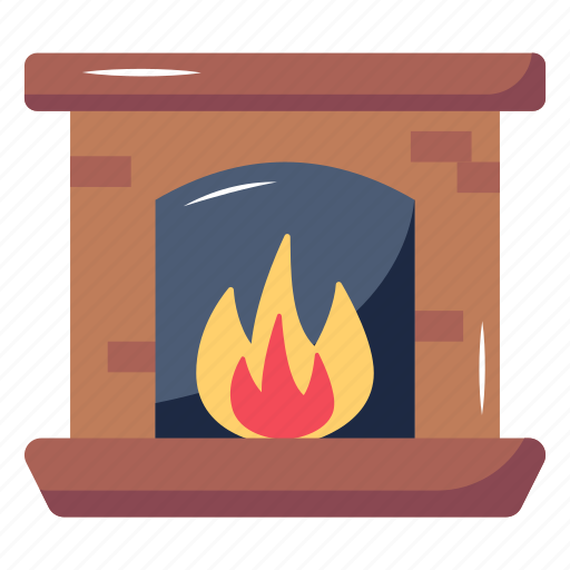 Fire hearth, fireplace, fireside, mantelpiece, furnace icon - Download on Iconfinder