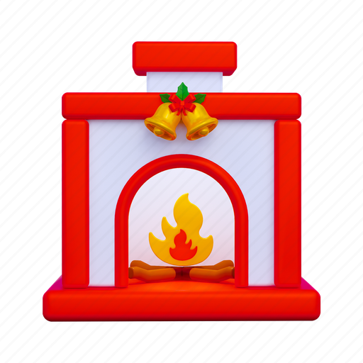 .png, fireplace, christmas fireplace, fire, bonfire, christmas, winter 3D illustration - Download on Iconfinder