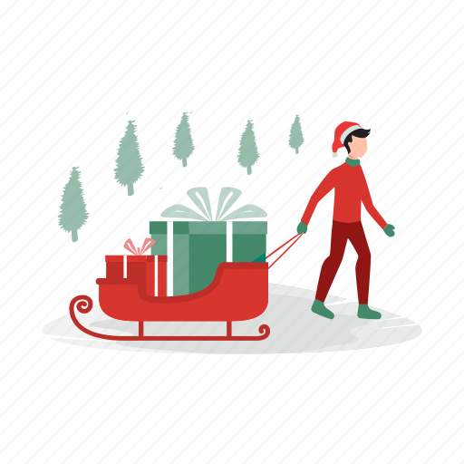 Santa, gifts, sleigh, christmas, celebration icon - Download on Iconfinder