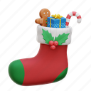 christmas, sock, decoration, gift