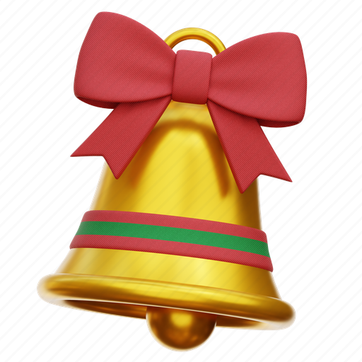 Christmas, bell, decoration, ornament 3D illustration - Download on Iconfinder