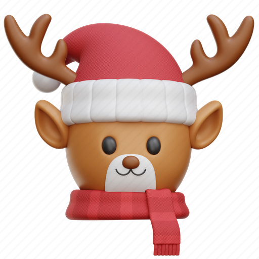 Reindeer, deer, winter, christmas, santa 3D illustration - Download on Iconfinder