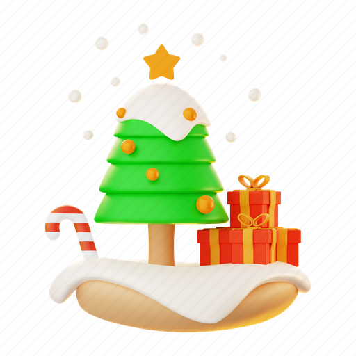 Christmas, new year, gift, winter, decoration, snow, xmas 3D illustration - Download on Iconfinder