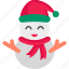 snowman, christmas, snow, cold, weather, winter 