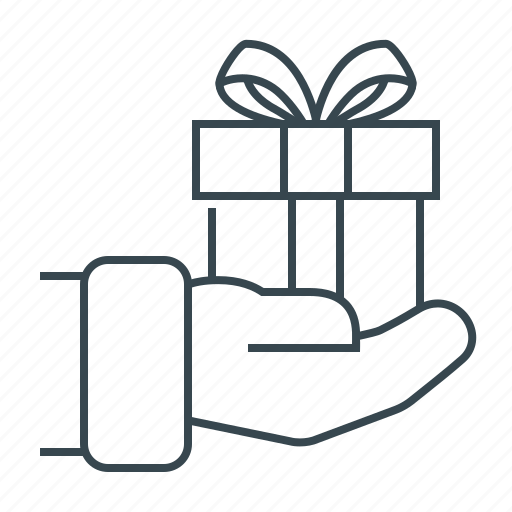 Christmas, gift, give, give a gift, hand, box, present icon - Download on Iconfinder