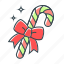 bow, bowknot, candy, candy cane, christmas, sweets 