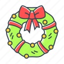 bow, bowknot, christmas, decoration, wreath
