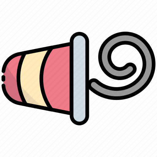 Party blower, party whistle, whistle, party horn, party, celebration, birthday icon - Download on Iconfinder