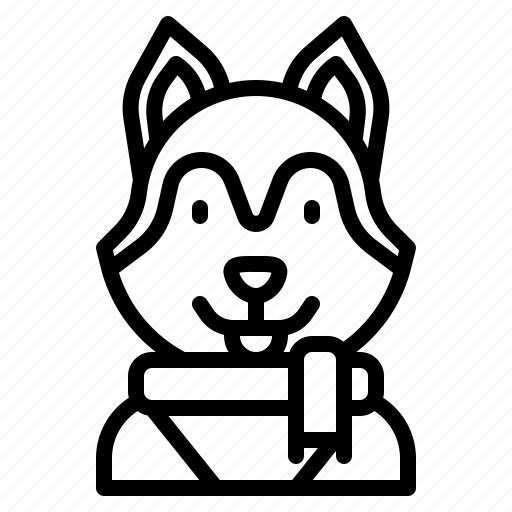 Siberian, husky, avatar, scarf, animals, dog, user icon - Download on Iconfinder