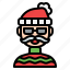 old, man, christmas, sweater, grandpa, avatar 