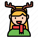 reindeer, woman, antlers, girl, avatar