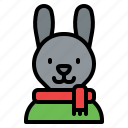 rabbit, bunny, pet, easter, christmas, scarf, avatar, animal