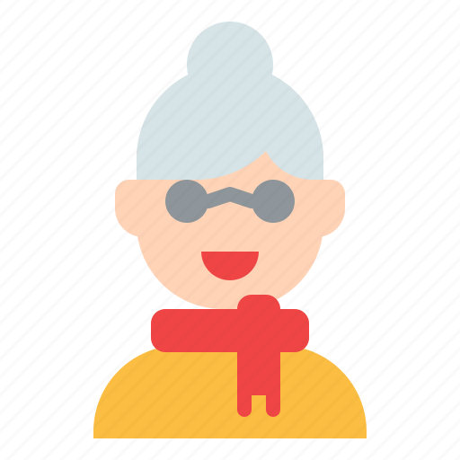 Old, woman, grandma, elderly, eyeglasses, grandmother, christmas icon - Download on Iconfinder