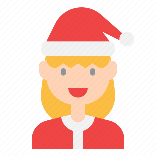 Santa, claus, christmas, xmas, avatar, girl, user icon - Download on Iconfinder