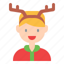 reindeer, antlers, boy, man, avatar