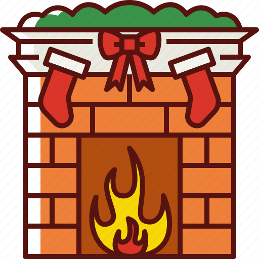 Fireplace, winter, snow, decoration, christmas, xmas, socks icon - Download on Iconfinder