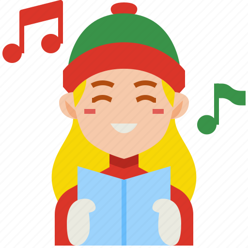 Carol, culture, woman, xmas, music, celebration, christmas icon - Download on Iconfinder