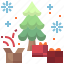 decoration, christmas, gift, box, pine, tree