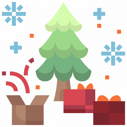 Decoration, christmas, gift, box, pine, tree icon - Download on Iconfinder