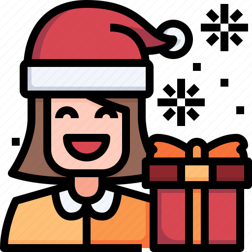 Gift, box, woman, christmas, girl, winter icon - Download on Iconfinder