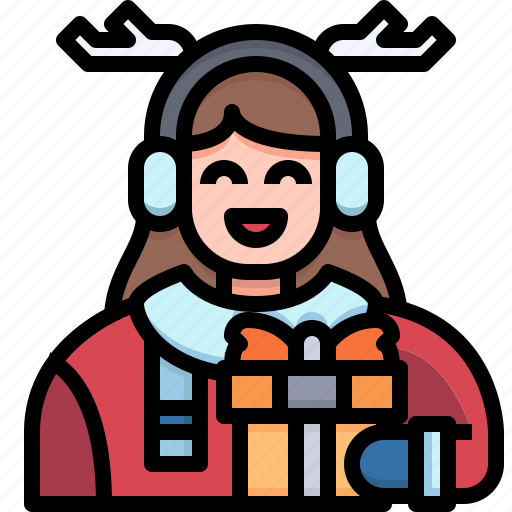 Gift, box, woman, claus, christmas, santa, winter icon - Download on Iconfinder