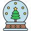 crystalball, snowfall, gift, present, decoration 