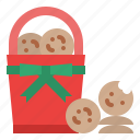 christmas, cookie, bucket, baked, sweet, decoration
