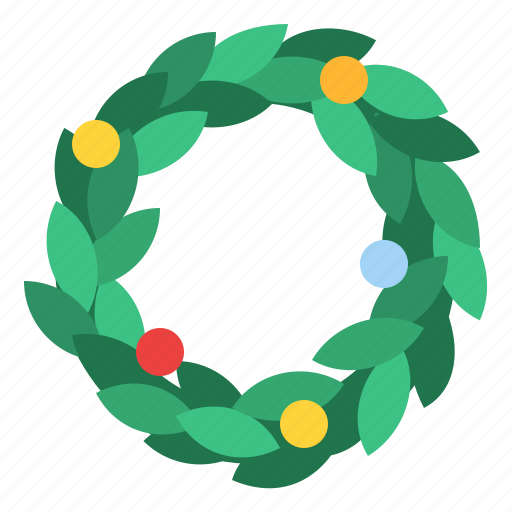 Wreath, christmas, decoration, holiday, ornaments, leaves icon - Download on Iconfinder