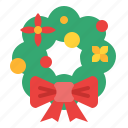wreath, christmas, decoration, holiday, ornaments, ribbon