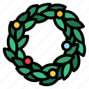 wreath, christmas, decoration, holiday, ornaments, leaves