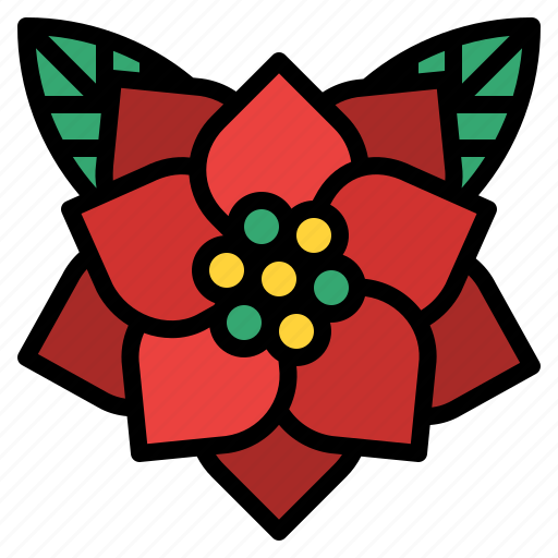 Christmas, flower, poinsettia, nature, season, festival, floral icon - Download on Iconfinder