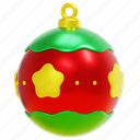 christmas, ball, xmas, bauble, new, year, holiday, ornament, 3d 