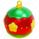 christmas, ball, xmas, bauble, ornament, new, year, holiday, 3d 
