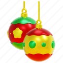christmas, balls, xmas, baubles, new, year, holiday, ornament, 3d 