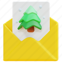 christmas, card, xmas, mail, envelope, letter, 3d 