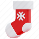 christmas, sock, xmas, foot, fashion, warm, 3d