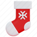 christmas, sock, xmas, foot, warm, fashion, 3d