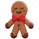 gingerbread, man, christmas, xmas, cookie, sweet, dessert, 3d 