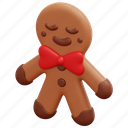 gingerbread, man, christmas, xmas, dessert, cookie, sweet, 3d 