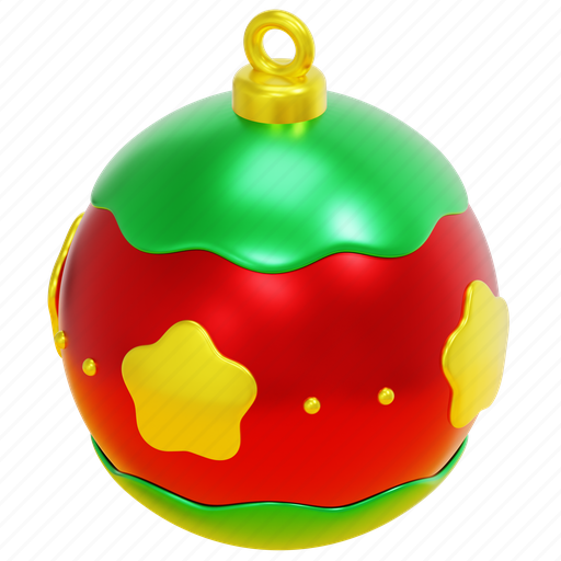 Christmas, ball, xmas, bauble, ornament, new, year 3D illustration - Download on Iconfinder