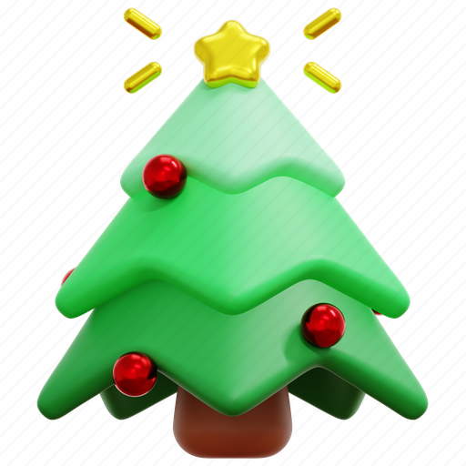 Christmas, tree, xmas, pine, decoration, celebration, 3d 3D illustration - Download on Iconfinder