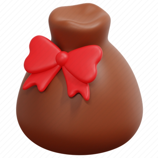 Gift, bag, sack, santa, claus, xmas, christmas 3D illustration - Download on Iconfinder