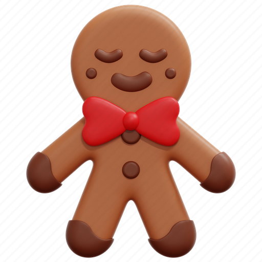 Gingerbread, man, christmas, xmas, cookie, dessert, sweet 3D illustration - Download on Iconfinder