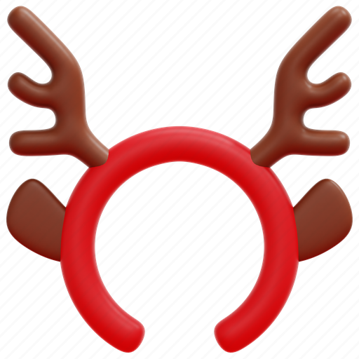Headband, reindeer, deer, christmas, xmas, accessory, costume 3D illustration - Download on Iconfinder