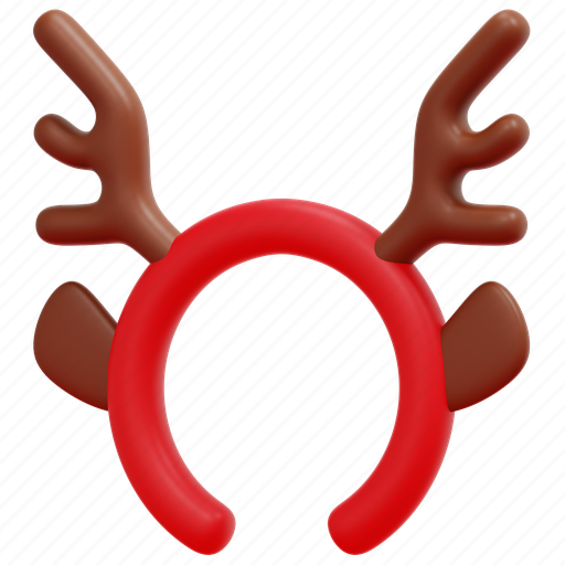 Headband, reindeer, deer, christmas, xmas, costume, accessory 3D illustration - Download on Iconfinder
