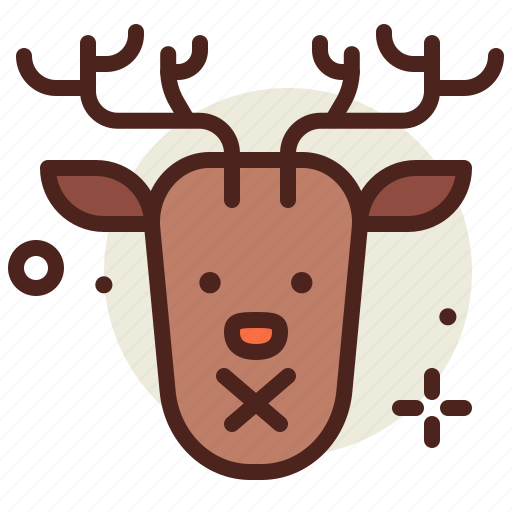 Deer, mute, christmas, xmas, holiday, emoji icon - Download on Iconfinder